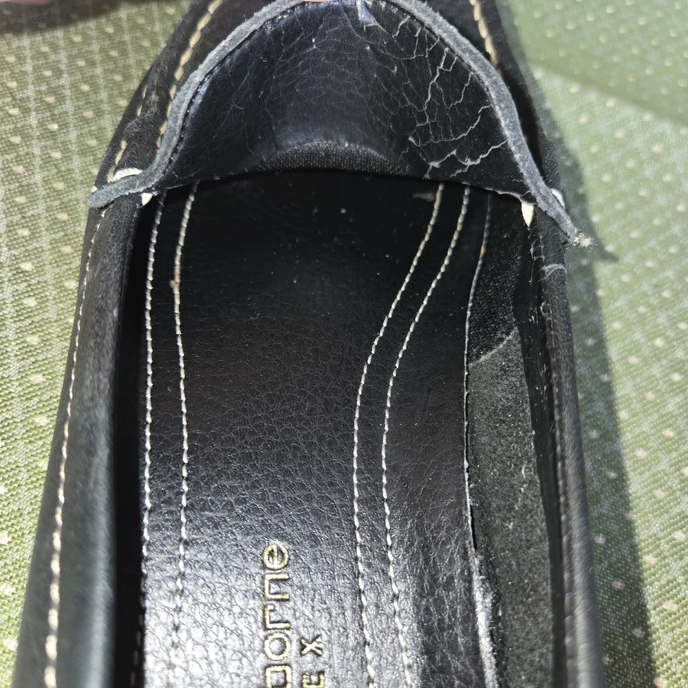 Liz Claiborne Nolia Black Leather Loafers, 7M
